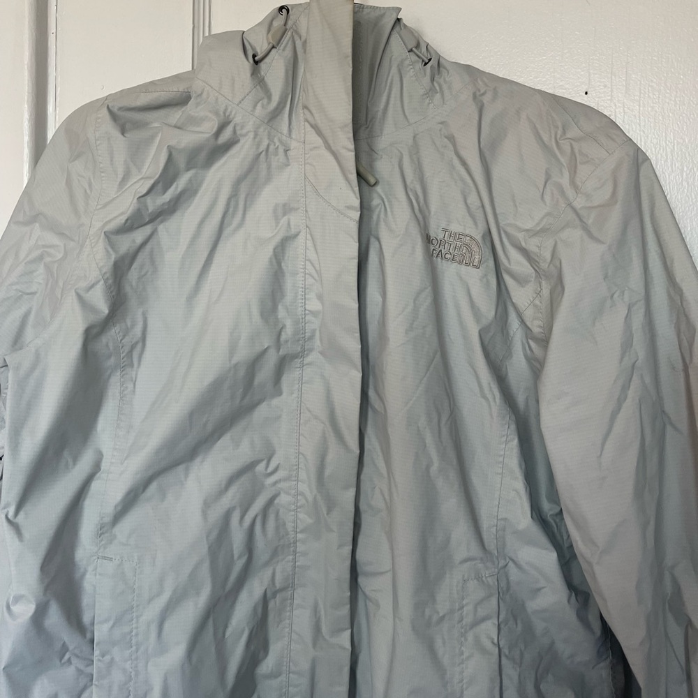North Face Rain Jacket Light Grey